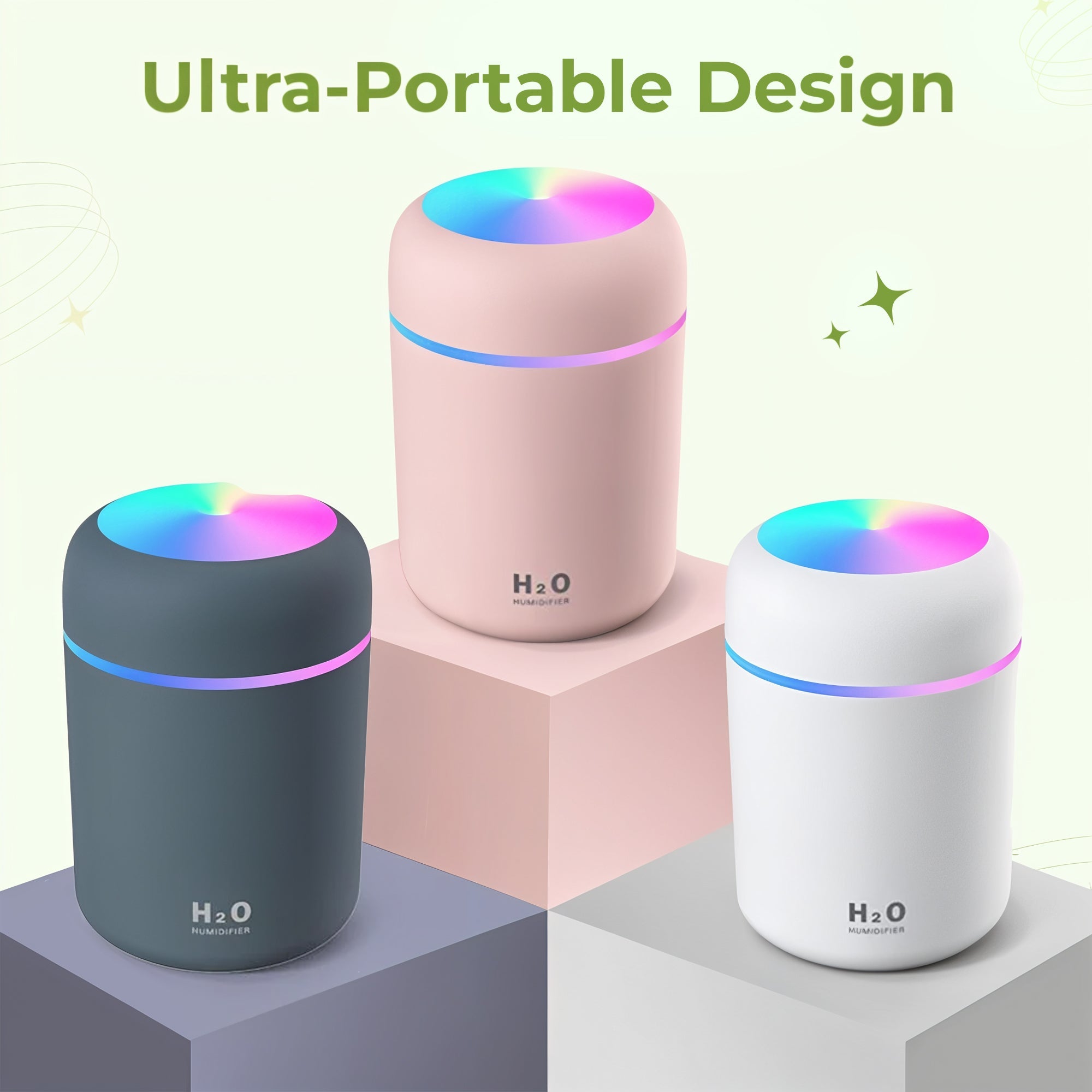 Compact Portable Humidifier | Aroma Diffuser &amp; LED Light 8