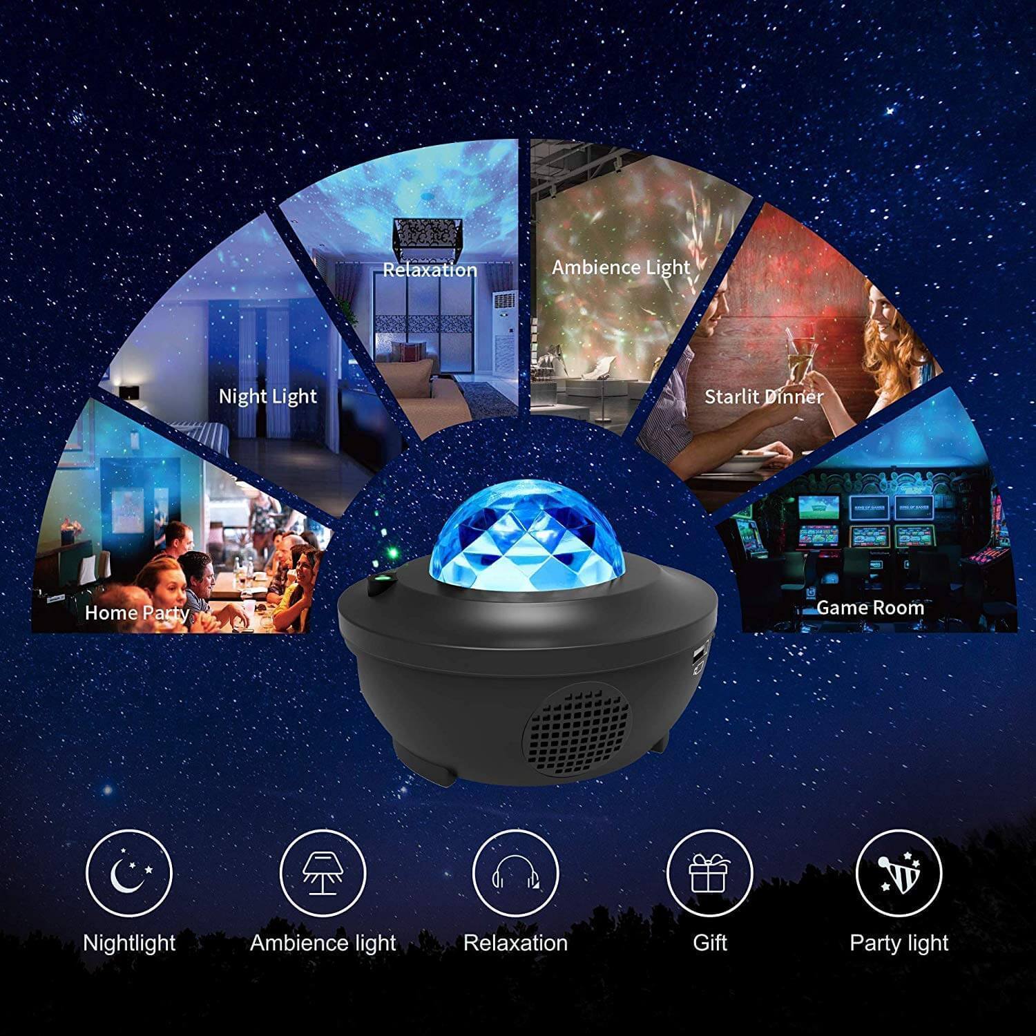 Portable Galaxy Projector | Wireless &amp; Rechargeable 7